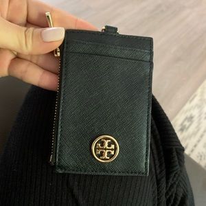 Tory Burch card holder wallet w/ key ring lanyard